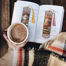 Load image into Gallery viewer, 4-piece set of diamond painting art bookmarks, cute cat acrylic bookmark handicraft set
