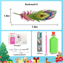 Load image into Gallery viewer, 5D Diamond Painting Feather Bookmark Feather Crystal Diamond 6 Pieces Thick Acrylic Material
