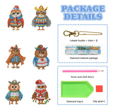 Load image into Gallery viewer, DIY Diamond Drawing New Owl Shaped Diamond Keychain
