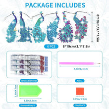 Load image into Gallery viewer, 6 DIY Diamond Pendants, Animal Peacock Pendants, Decorative Paintings, Handmade Diamond Pendants
