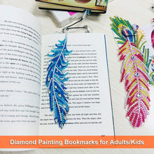 Load image into Gallery viewer, 5D Diamond Painting Feather Bookmark Feather Crystal Diamond 6 Pieces Thick Acrylic Material
