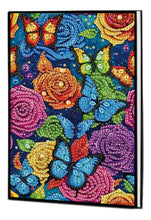 Load image into Gallery viewer, Diamond Painting Notebook for Adults, DIY Diamond Art Set, Featuring Flowers and Butterflies, A5 Leather Painting and Sketchbook
