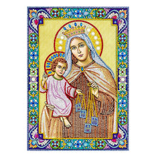 Load image into Gallery viewer, Crystal Rhinestone Diamond Painting Kit | Religious Madonna and Jesus
