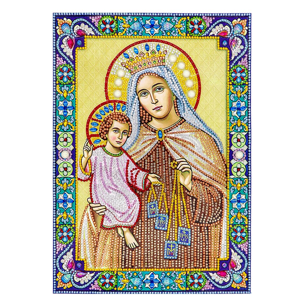 Crystal Rhinestone Diamond Painting Kit | Religious Madonna and Jesus