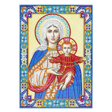 Load image into Gallery viewer, Crystal Rhinestone diamond painting kit | religious figures Virgin and Jesus
