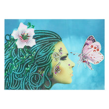 Load image into Gallery viewer, Crystal Rhinestone Diamond Painting Kit | Beautiful woman and butterfly
