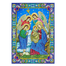 Load image into Gallery viewer, Crystal Rhinestone diamond painting kit | religious figures Virgin and Jesus
