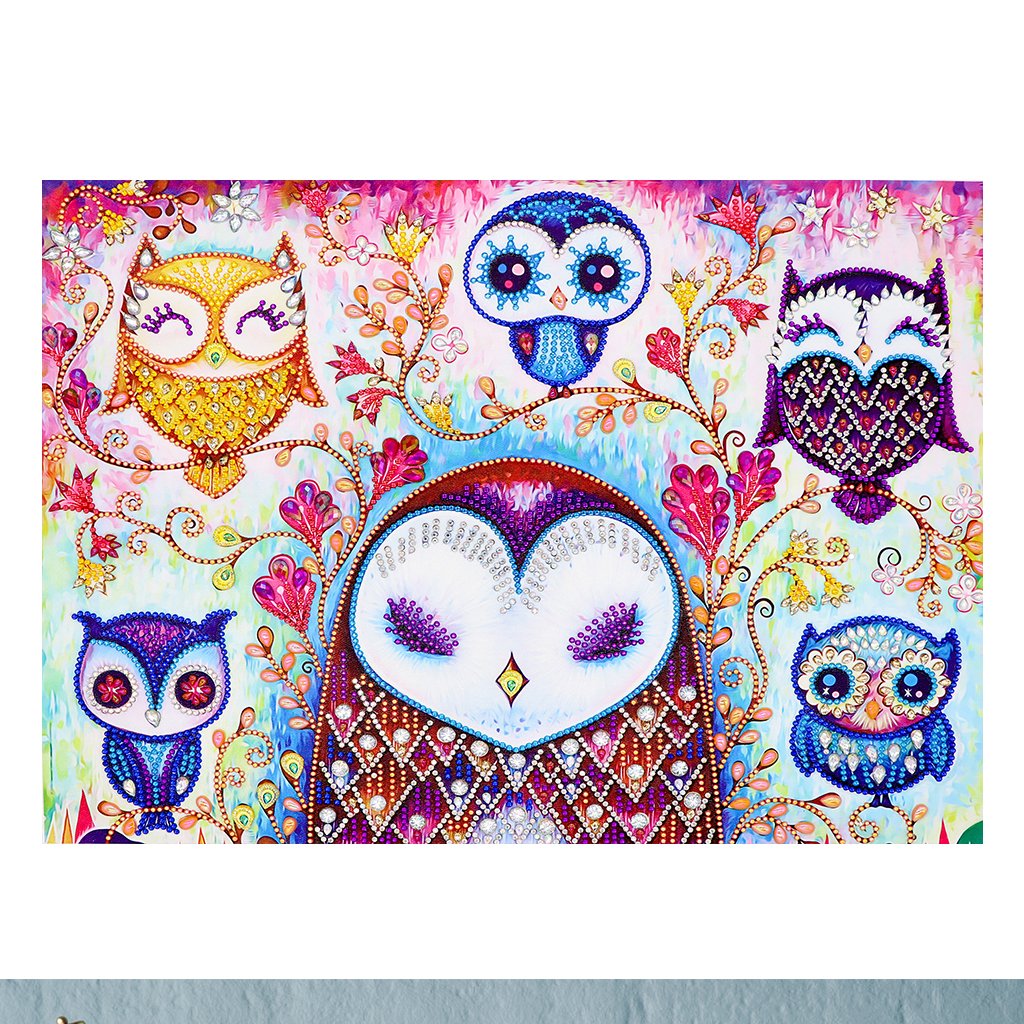 Crystal Rhinestone Diamond Painting Kit | Cartoon Owl (16x20inch)