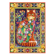 Load image into Gallery viewer, Crystal Rhinestone Diamond Painting Kit | Flower Cat (16x20inch)
