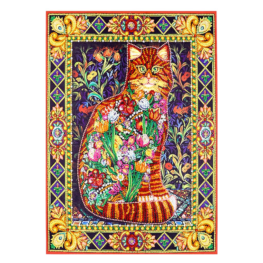 Crystal Rhinestone Diamond Painting Kit | Flower Cat (16x20inch)