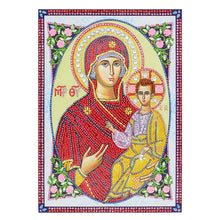 Load image into Gallery viewer, Crystal Rhinestone Diamond Painting Kit | Religious Madonna and Jesus
