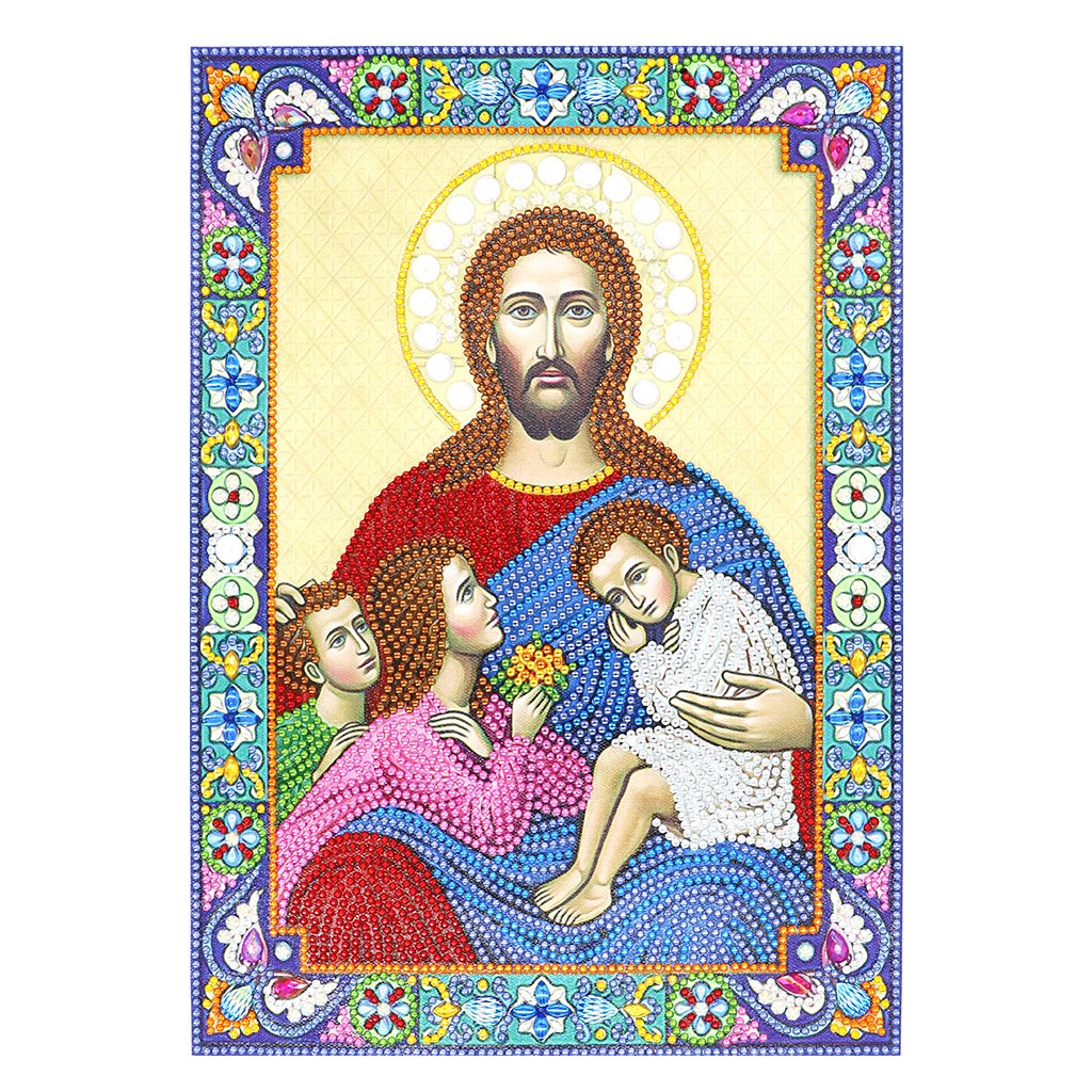 Crystal Rhinestone Diamond Painting Kit | Religious Figure Jesus and Child