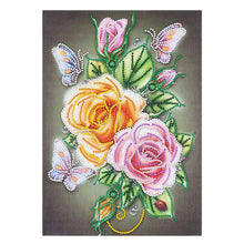 Load image into Gallery viewer, Crystal Rhinestone Diamond Painting Kit | Rose flower

