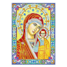 Load image into Gallery viewer, Crystal Rhinestone diamond painting kit | religious figures Virgin and Jesus
