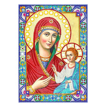 Load image into Gallery viewer, Crystal Rhinestone diamond painting kit | religious figures Virgin and Jesus
