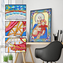 Load image into Gallery viewer, Crystal Rhinestone diamond painting kit | religious figures Virgin and Jesus
