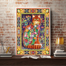 Load image into Gallery viewer, Crystal Rhinestone Diamond Painting Kit | Flower Cat (16x20inch)
