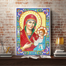 Load image into Gallery viewer, Crystal Rhinestone diamond painting kit | religious figures Virgin and Jesus
