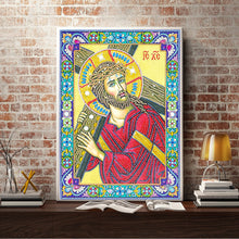 Load image into Gallery viewer, Crystal Rhinestone diamond painting kit | religious figures Virgin and Jesus
