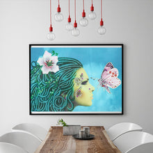 Load image into Gallery viewer, Crystal Rhinestone Diamond Painting Kit | Beautiful woman and butterfly
