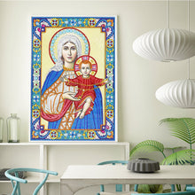 Load image into Gallery viewer, Crystal Rhinestone diamond painting kit | religious figures Virgin and Jesus
