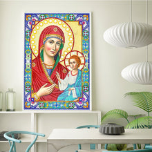 Load image into Gallery viewer, Crystal Rhinestone diamond painting kit | religious figures Virgin and Jesus
