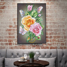 Load image into Gallery viewer, Crystal Rhinestone Diamond Painting Kit | Rose flower
