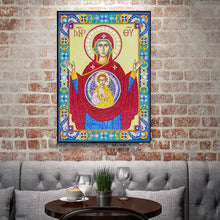 Load image into Gallery viewer, Crystal Rhinestone diamond painting kit | religious figures Virgin and Jesus
