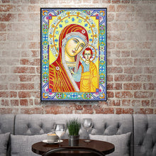 Load image into Gallery viewer, Crystal Rhinestone diamond painting kit | religious figures Virgin and Jesus
