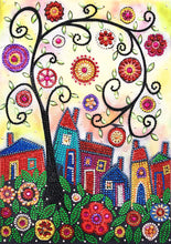 Load image into Gallery viewer, Crystal Rhinestone Diamond Painting Kit | Cartoon house and tree
