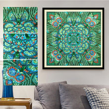 Load image into Gallery viewer, Crystal Rhinestone Diamond Painting Kit | Mandala Green
