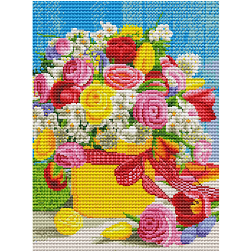 11CT Full Cross Stitch |  Flower arrangement (36x46cm)