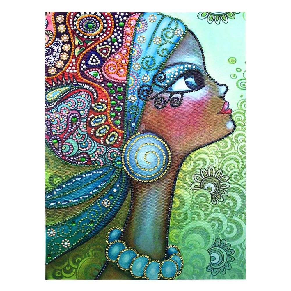 Crystal Rhinestone Diamond Painting Kit | African Girl