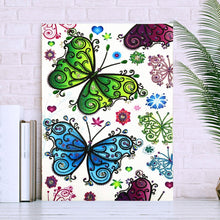 Load image into Gallery viewer, Crystal Rhinestone Diamond Painting Kit | Butterfly Flower (16x20inch)
