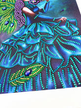 Load image into Gallery viewer, Crystal Rhinestone Diamond Painting Kit | Peacock Dress Girl
