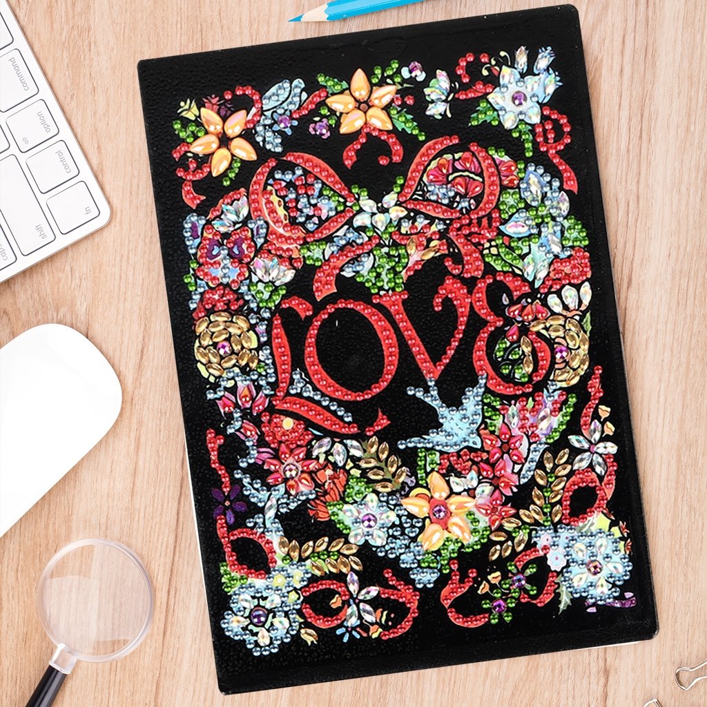 DIY Diamond Painting Notebook | LOVE