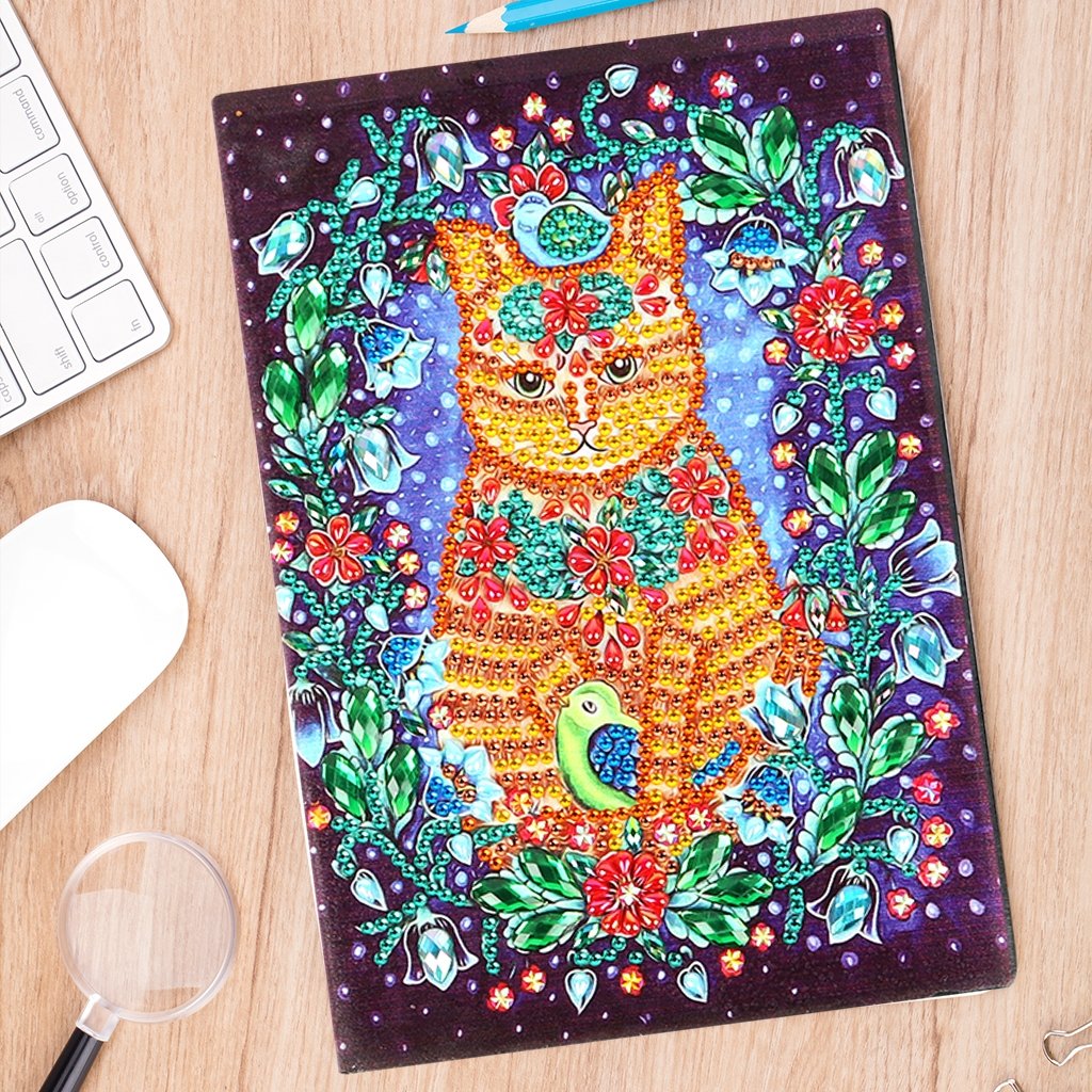 DIY Diamond Painting Notebook | Cat