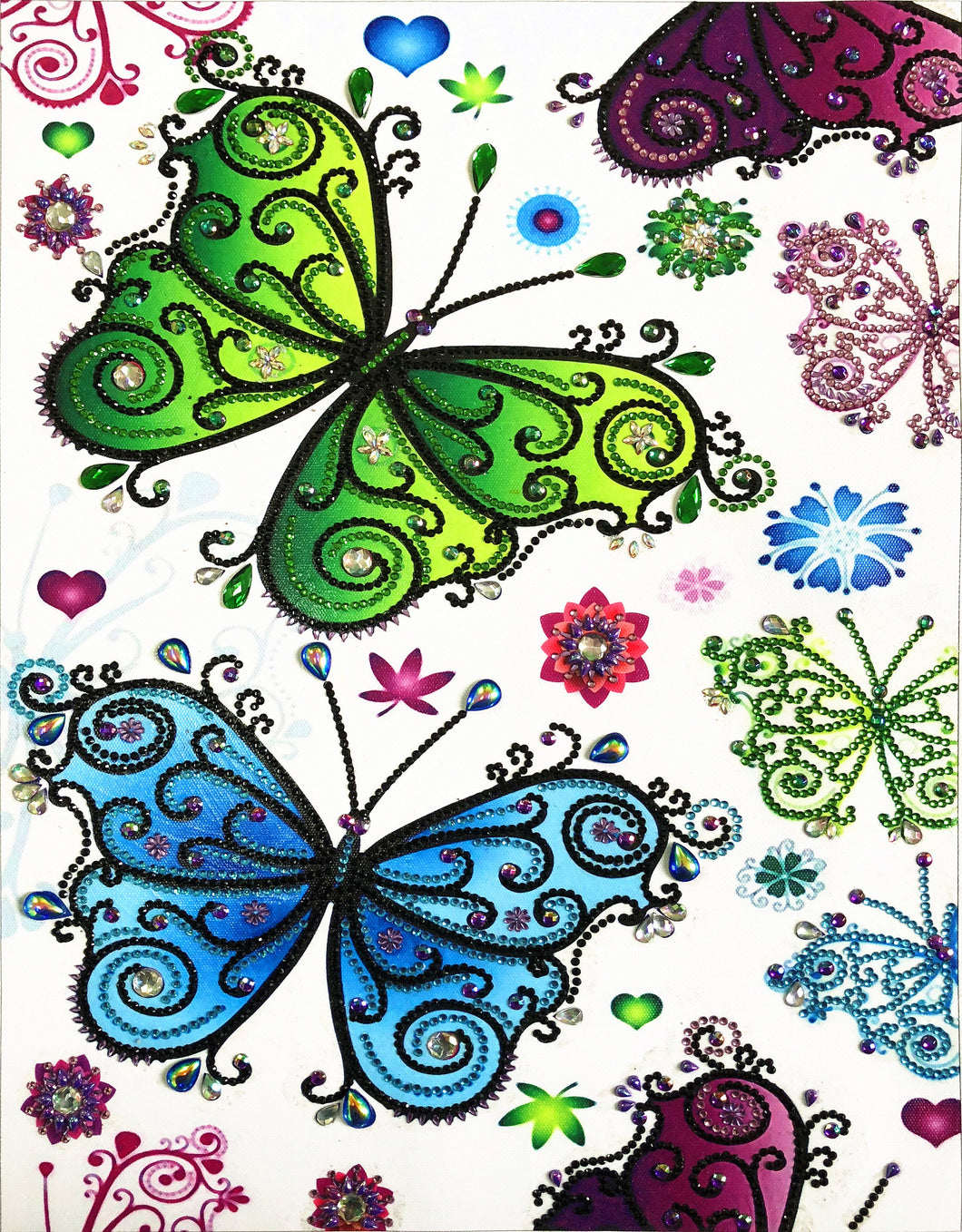 Crystal Rhinestone Diamond Painting Kit | Butterfly Flower (16x20inch)