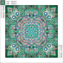 Load image into Gallery viewer, Crystal Rhinestone Diamond Painting Kit | Mandala Green
