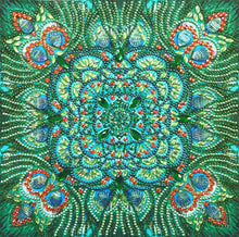 Load image into Gallery viewer, Crystal Rhinestone Diamond Painting Kit | Mandala Green
