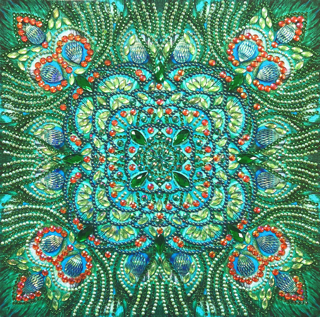 Crystal Rhinestone Diamond Painting Kit | Mandala Green