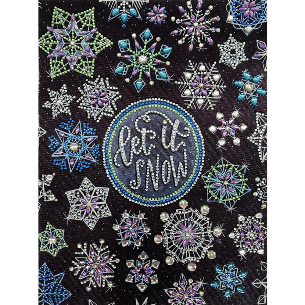 Crystal Rhinestone Diamond Painting Kit | Chalkboard Painting Snowflakes