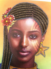 Load image into Gallery viewer, Crystal Rhinestone Diamond Painting Kit | Black Girl
