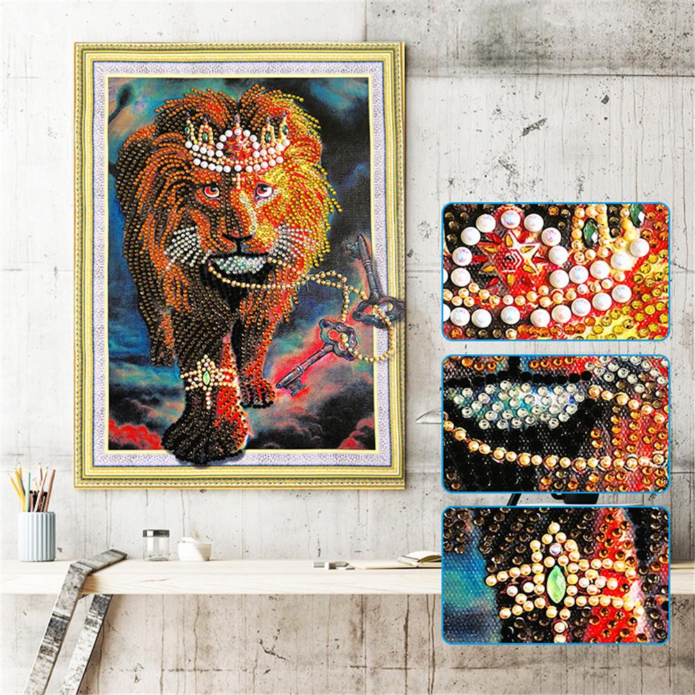 Crystal Rhinestone Diamond Painting Kit | Animal Lion