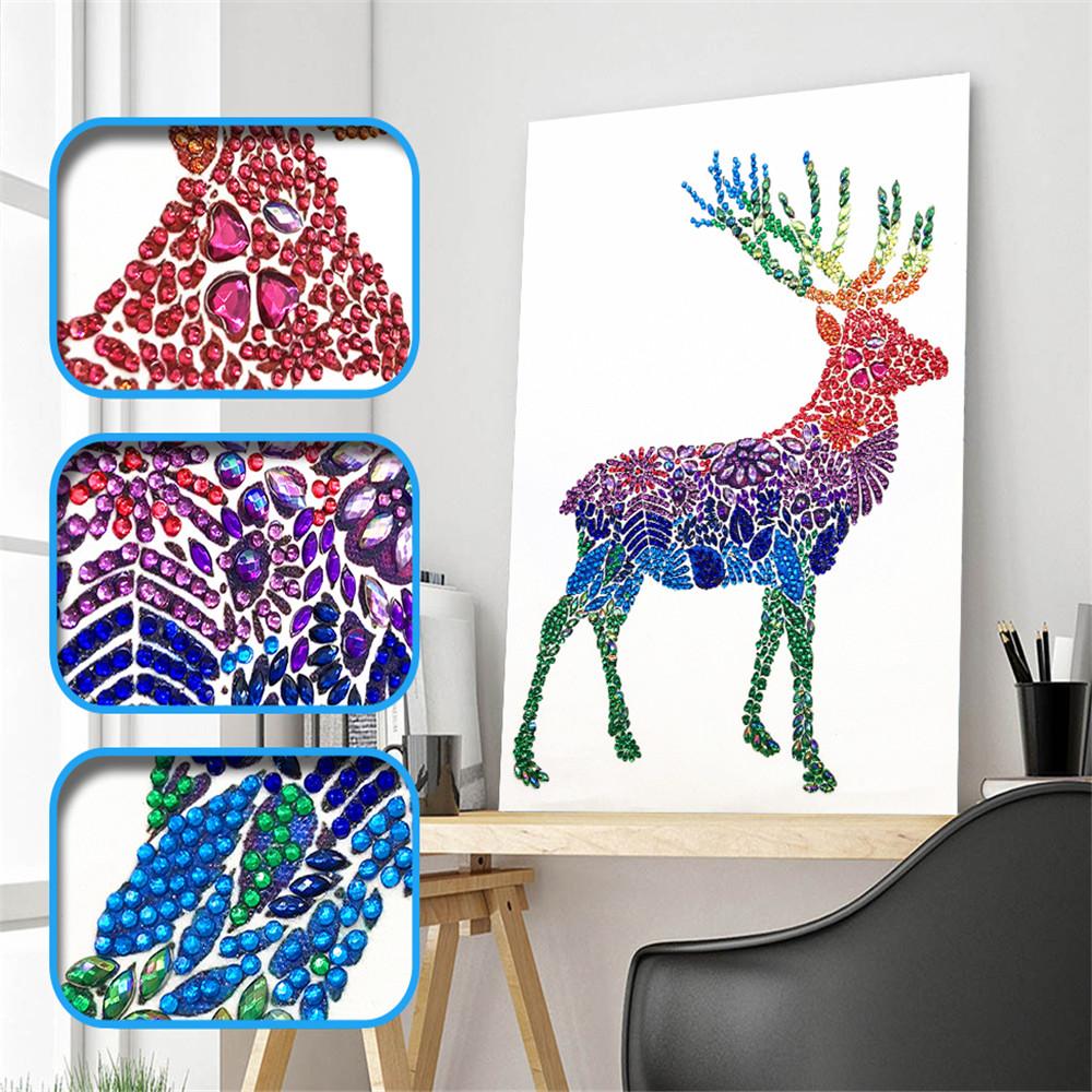 Crystal Rhinestone Diamond Painting Kit | Animal Color Deer