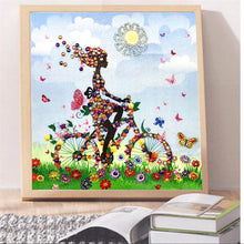 Load image into Gallery viewer, Crystal Rhinestone Diamond Painting Kit | Girl riding a bicycle
