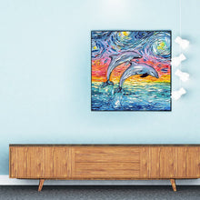Load image into Gallery viewer, Full Diamond Painting kit | Jumping dolphins
