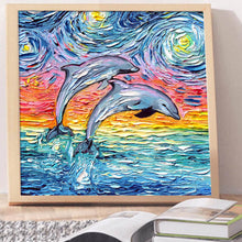 Load image into Gallery viewer, Full Diamond Painting kit | Jumping dolphins
