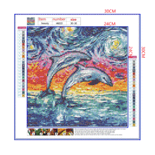 Load image into Gallery viewer, Full Diamond Painting kit | Jumping dolphins
