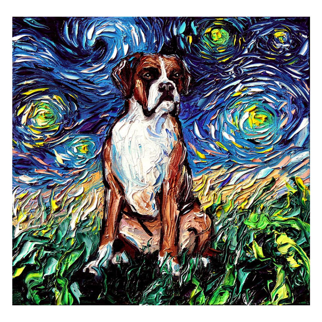 Full Diamond Painting kit | Saint Bernard under the beautiful starry sky